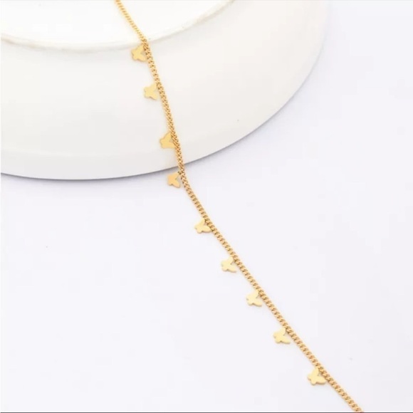 NEW Gold Plated Chain Butterfly Charm Anklet Ankle Bracelet - Picture 5 of 7